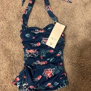 Esther Williams Women's One Piece Swimsuit w Sea Life Design - NWT Sz 4